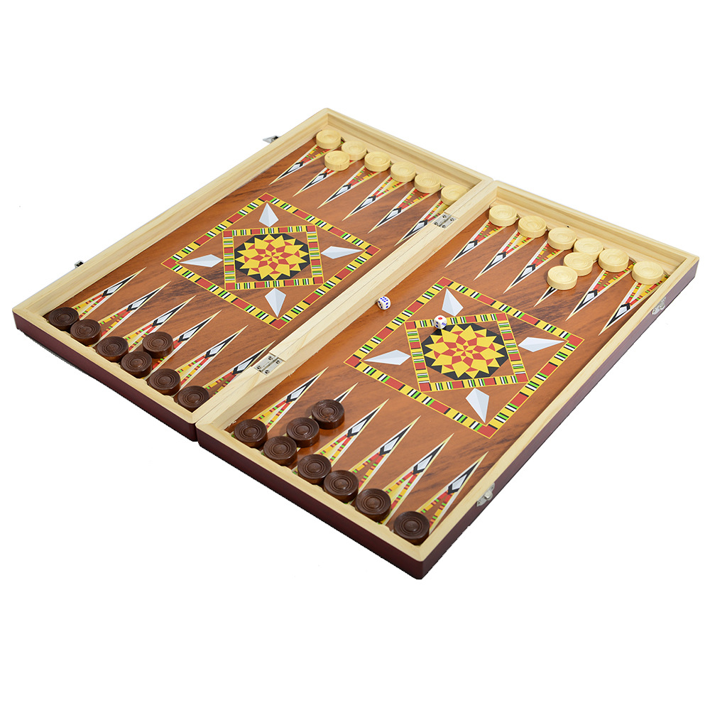 Wholesale of three-in-one wooden chess portable folding multi-size leisure and entertainment chessboard, gifts for foreign trade gatherings pic 4