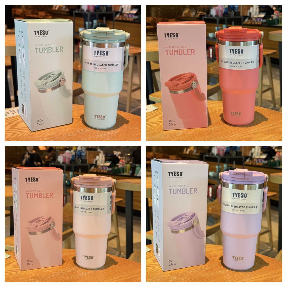 tyeso新款保温杯大容量手提汽车杯夏季保温保冷双饮冰霸杯咖啡杯详情12