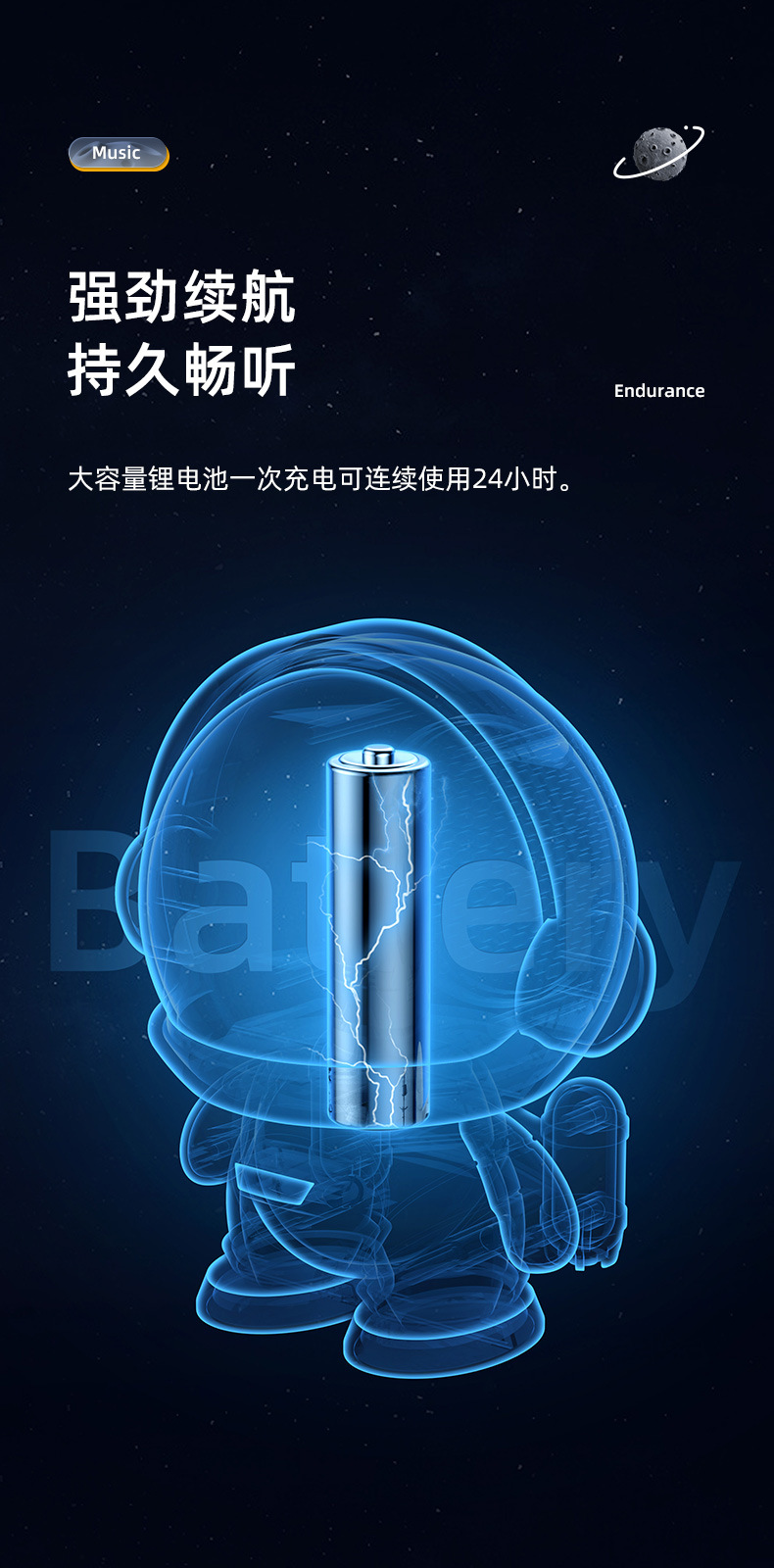 新款太空人宇航员无线蓝牙音箱tws对联桌面七彩灯低音炮户外音箱详情5