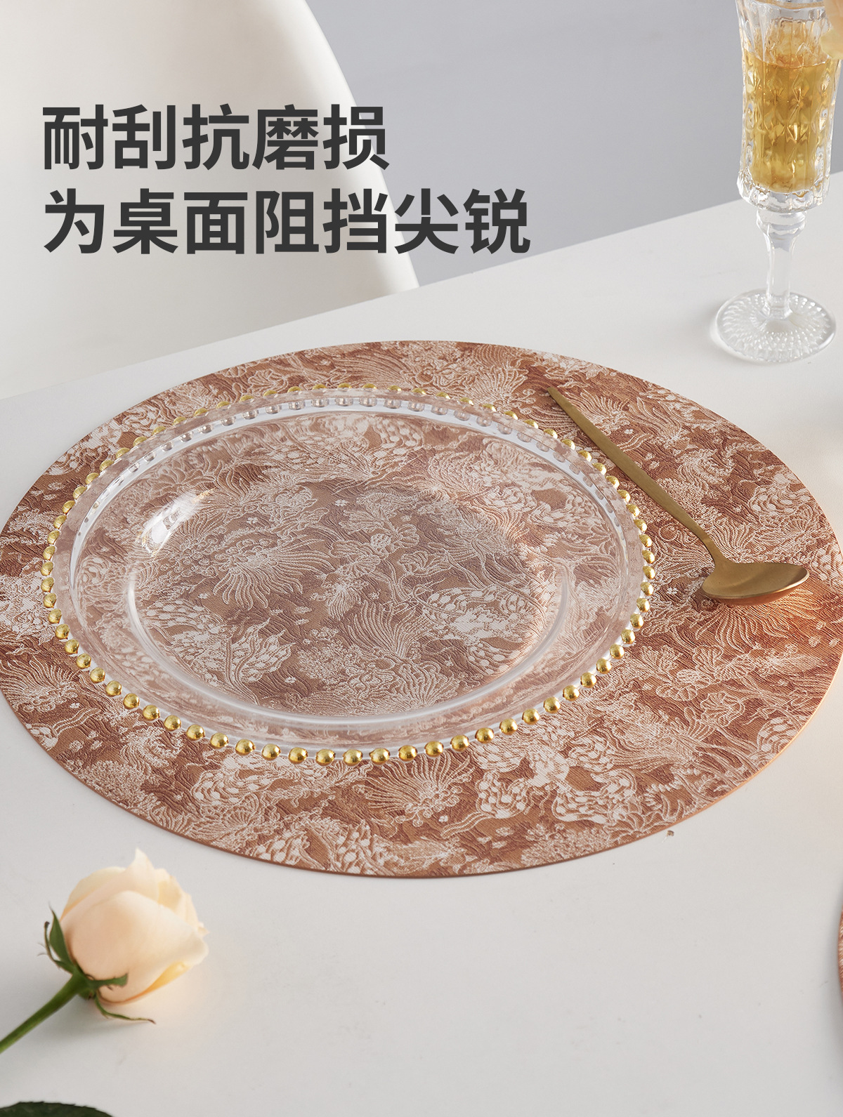 工厂直销专供电商中国风压印PVC皮革餐垫耐热抗油污餐桌垫碗垫详情8