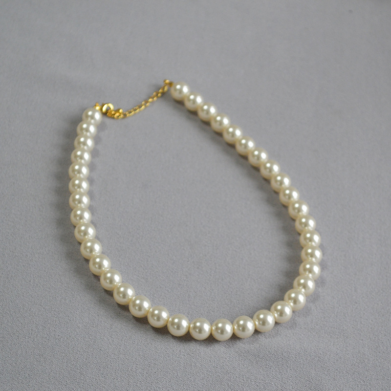 法式优雅高亮水晶人造仿珍珠650色号精致柔美简约叠带项链锁骨链详情15