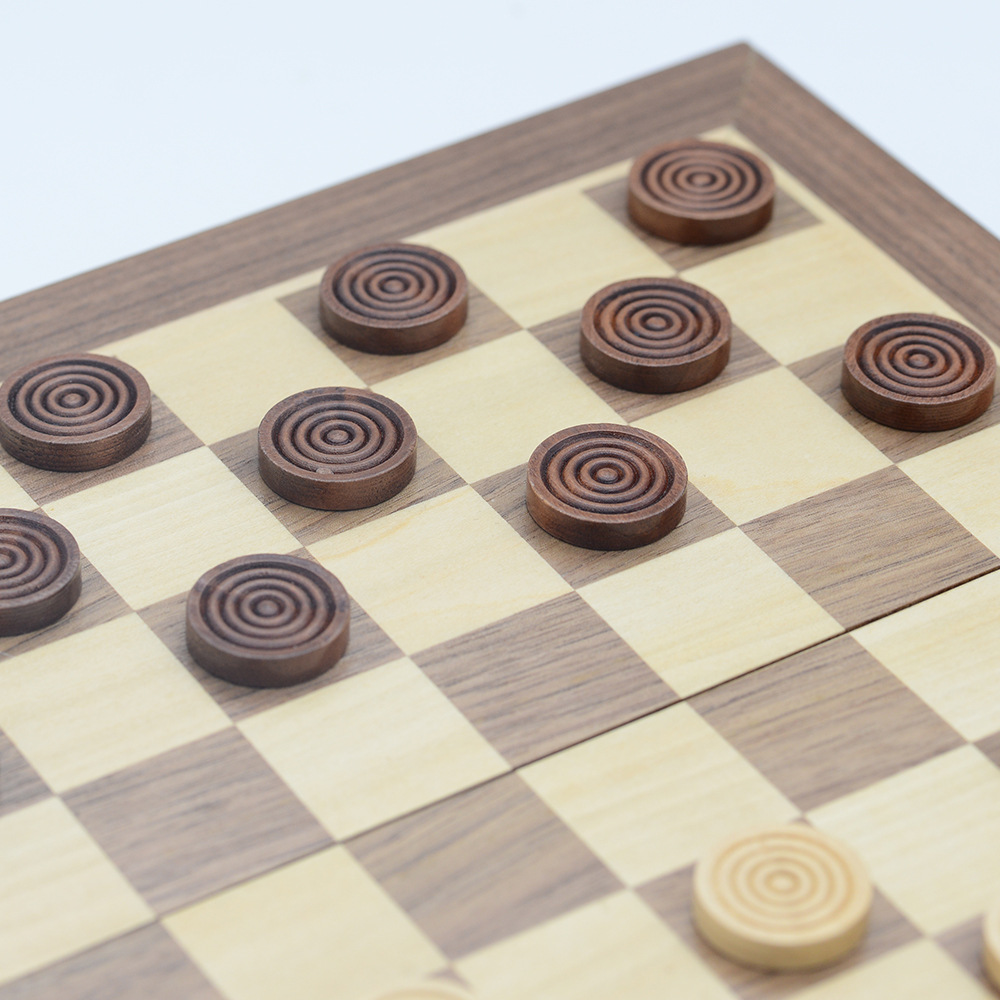 二合一木制国际象棋跳棋磁性折叠便携益智棋牌休闲娱乐传统桌游详情10