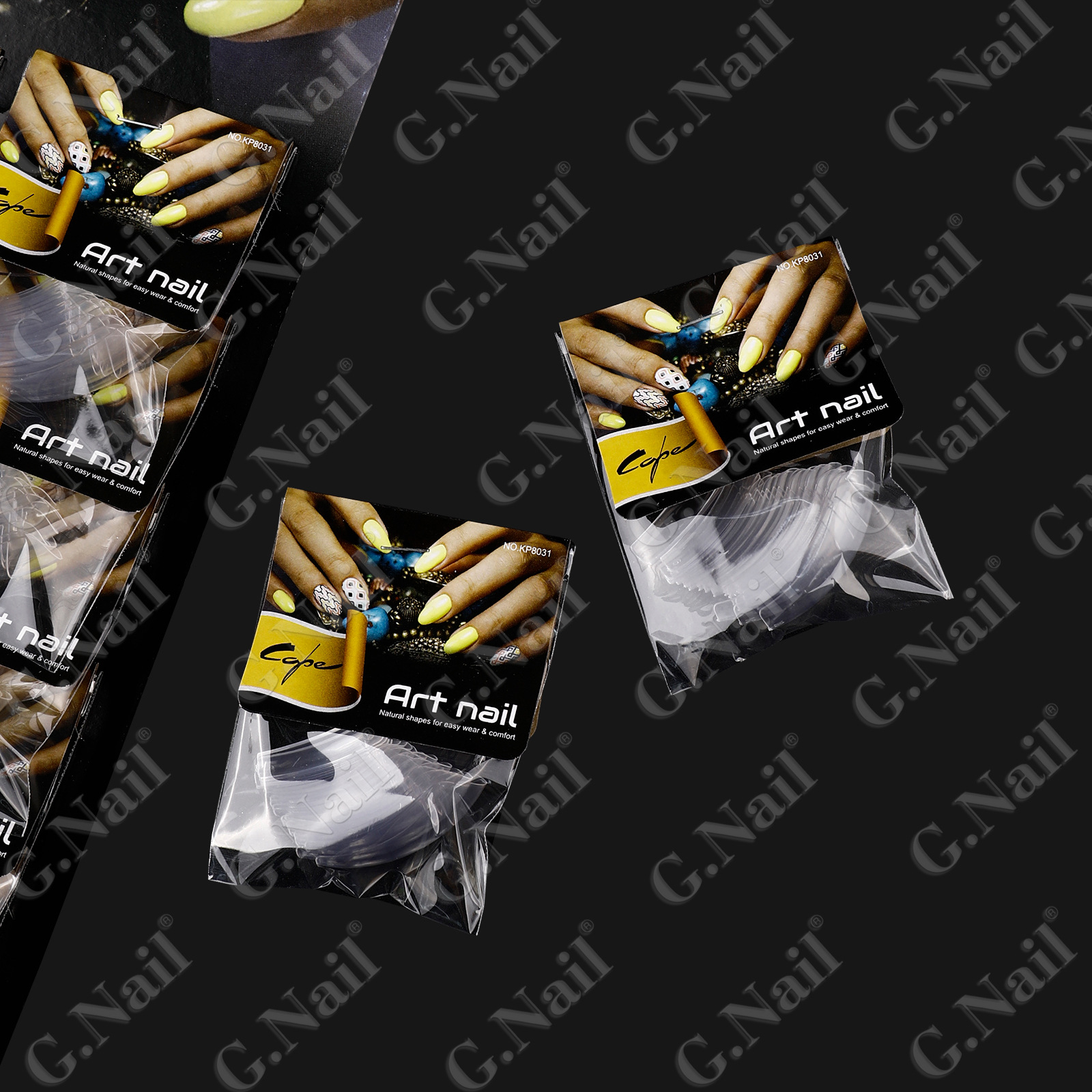 Gnail正品24包卡装美甲甲片自然色白色穿戴甲欧美假指甲甲片批发详情18
