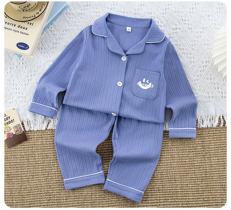 2024新款秋冬儿童开衫内衣套装男童女童秋冬长袖休闲家居服代发详情9