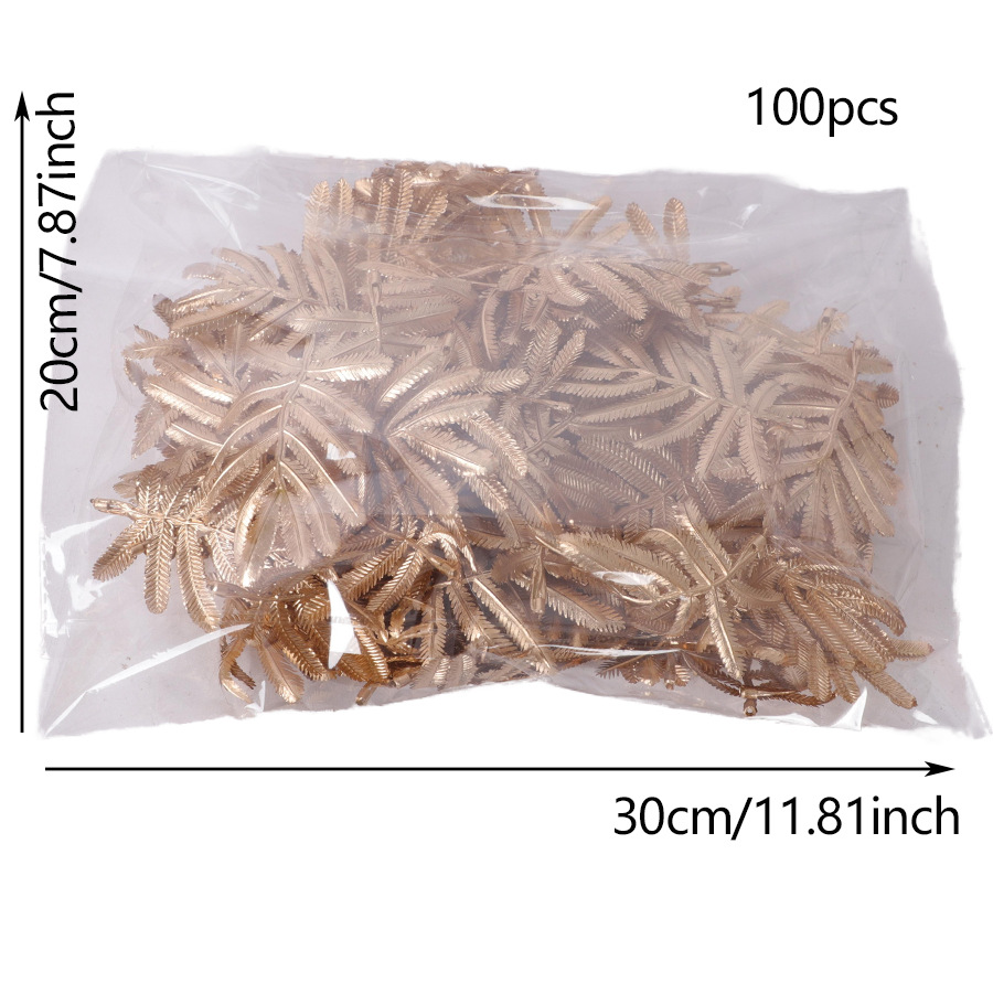 复古植物配件仿真金色叶子手工插花配件节日装饰仿真花跨境代发详情39