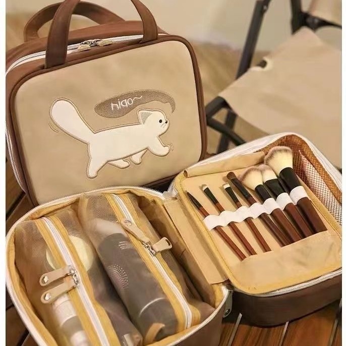 2024 Portable three-in-one new makeup bag, large capacity, high-end travel toiletry and storage bag, cross-border comic exhibitions pic 2