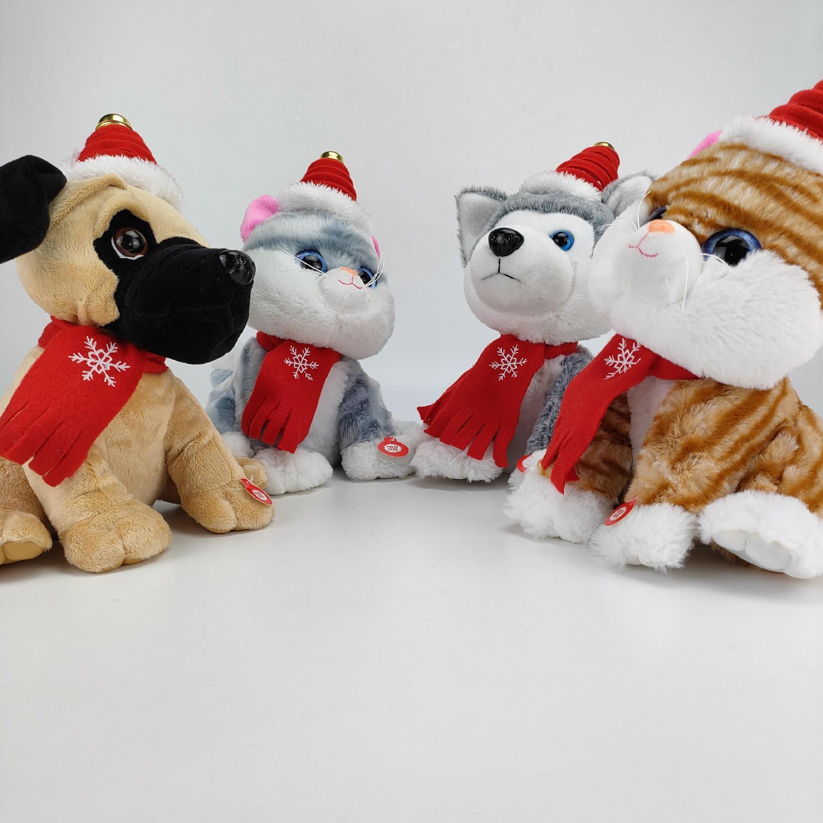 Cross-border exclusive Saks Christmas Three Treasures Plush Electric Toy Series Tree Stump Christmas Tree plush Electric toy pic 16