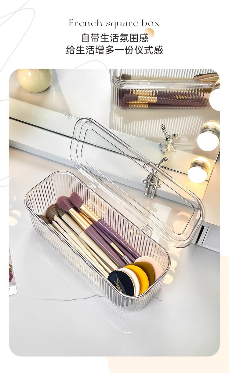 Powder puff storage box, dressing table desktop, cosmetics, brush, lipstick, dust-proof box, cushion, beauty egg storage pic 2
