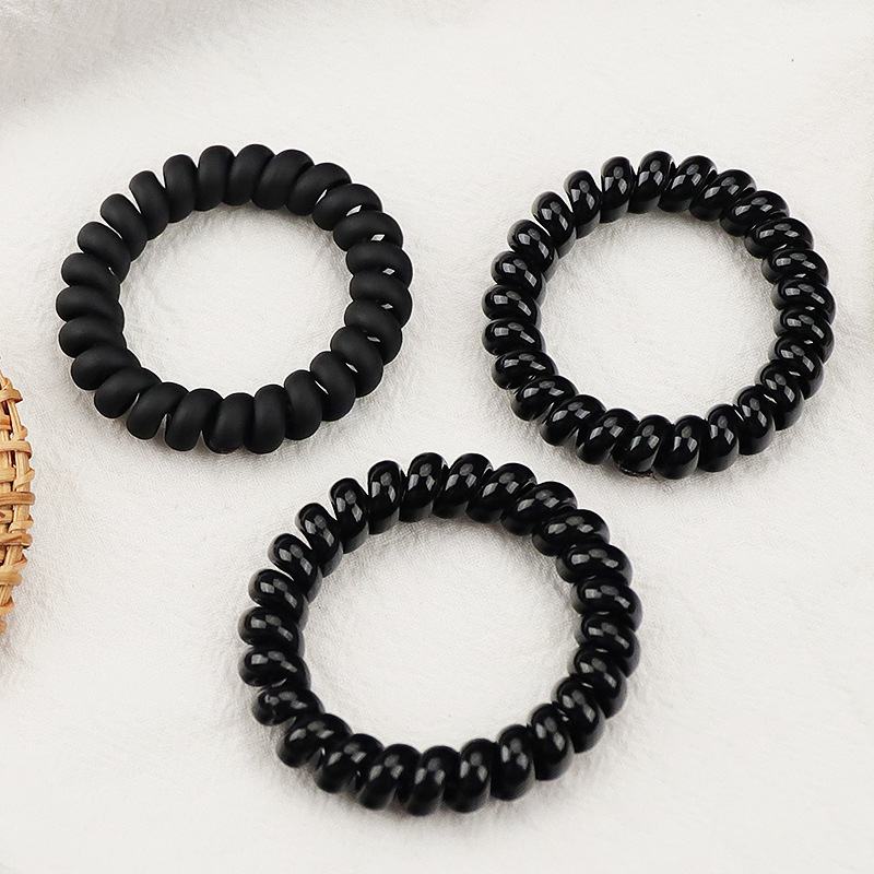 Japanese and Korean telephone line hair ties, seamless black, large and small phone lines, hair ties, rubber bands, hair ties, thin styles pic 6