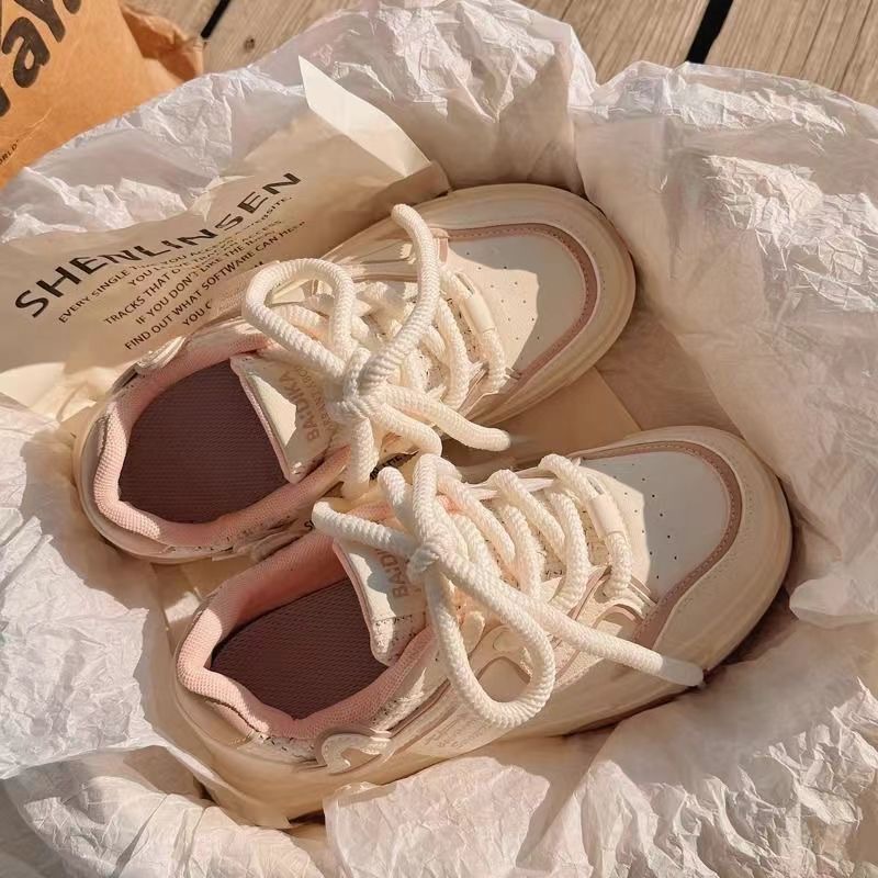 时尚爱心面包2024春秋新款小白鞋学生休闲鞋百搭运动底板鞋超轻详情8