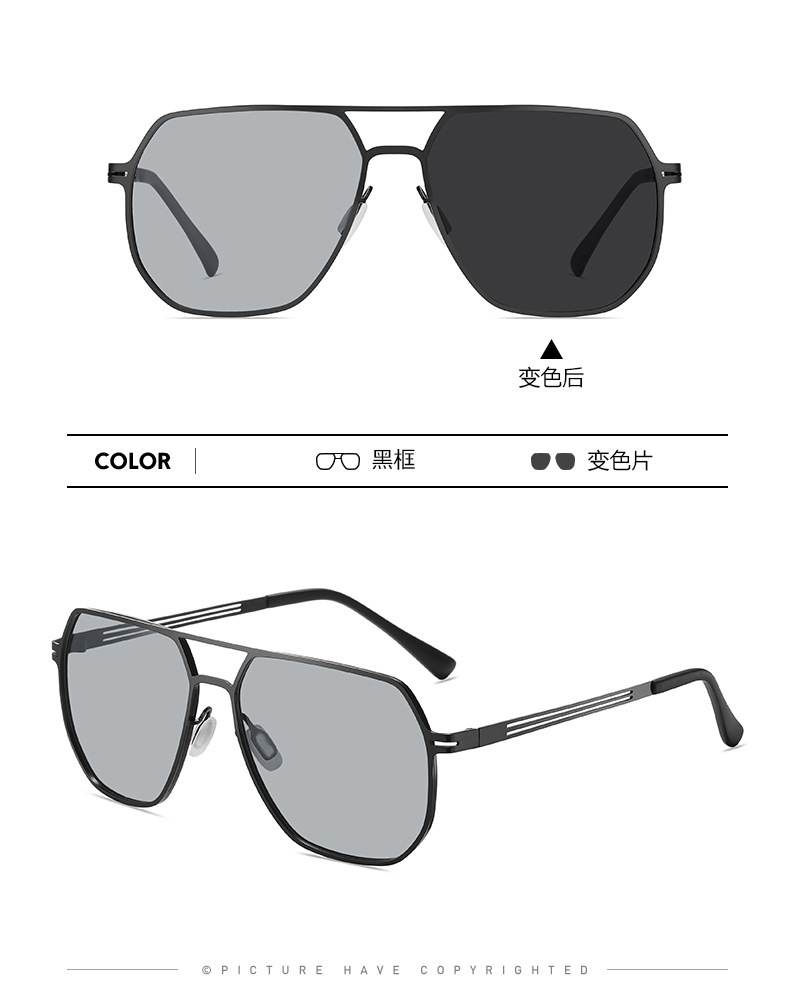 新款太阳镜男士方框不锈钢偏光太阳镜5086司机开车防阳光墨镜批发详情14