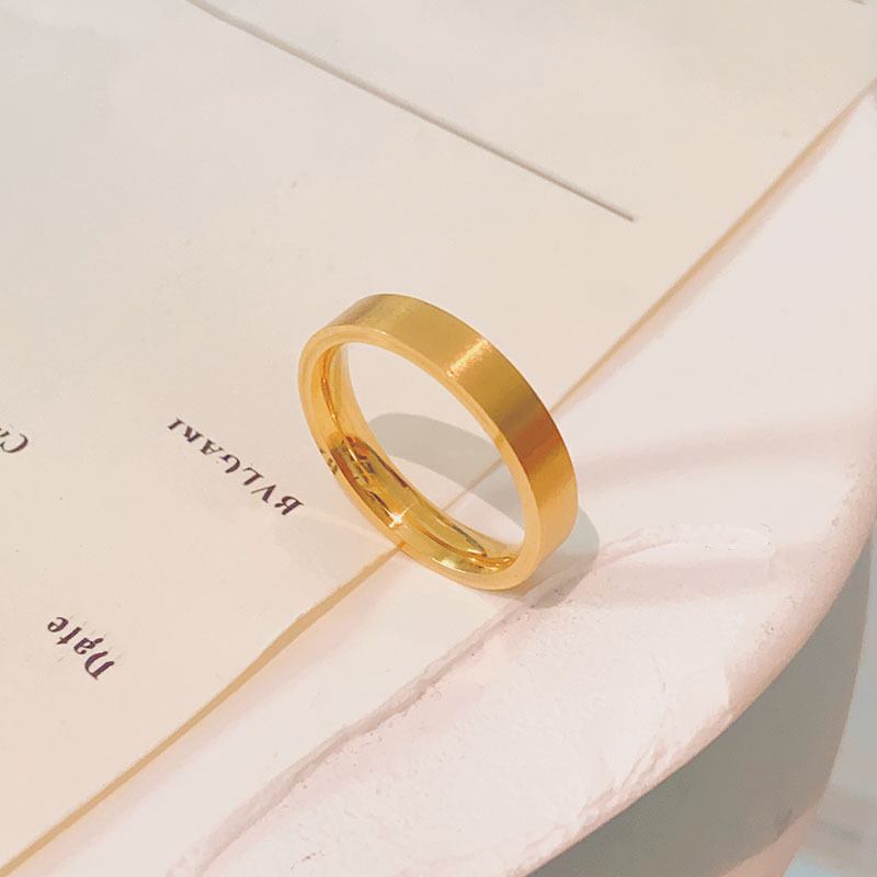 The classic matte ring for both men and women, made of titanium steel with 18k gold plating, exudes a high-end feel and does not fade pic 8
