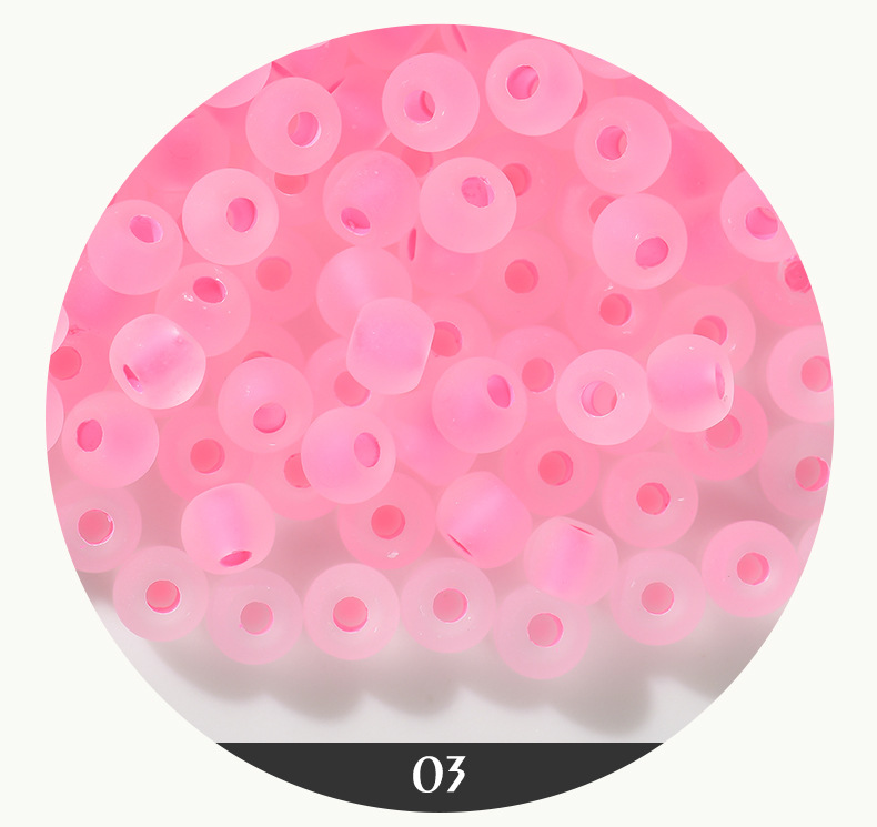 FGB千色玻璃米珠4mm染心磨砂圆珠diy散珠饰品配件串珠手链混珠详情6