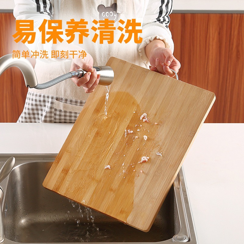 A multi-functional cutting board made of ebony, ironwood, and light-colored bamboo without splicing, a durable and environmentally friendly household cutting board pic 13