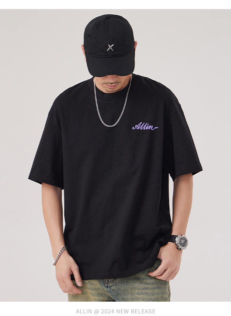 The 2025 summer new half-sleeved T-shirt for men is a trendy and versatile short-sleeved American retro printed loose round-neck T-shirt pic 41