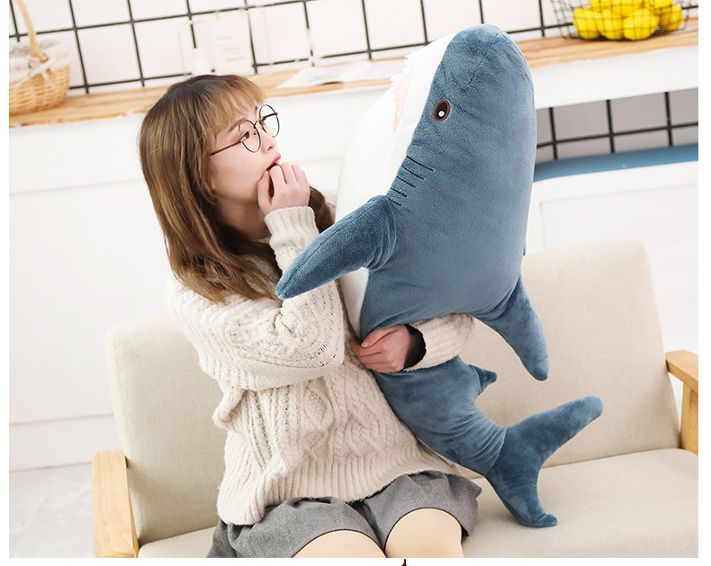 Amazon Ah Wu Shark pillow, plush toy, shark doll, Rag Doll, simulated sleeping doll, sofa cushion pic 15