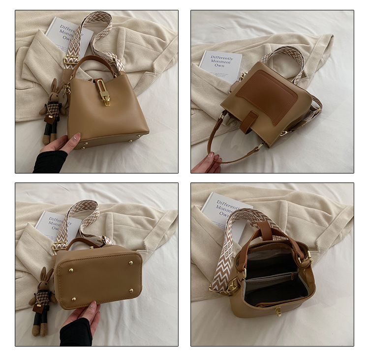 高级感大容量水桶包女2024新款潮韩系百搭宽肩带单肩包洋气斜挎包详情6