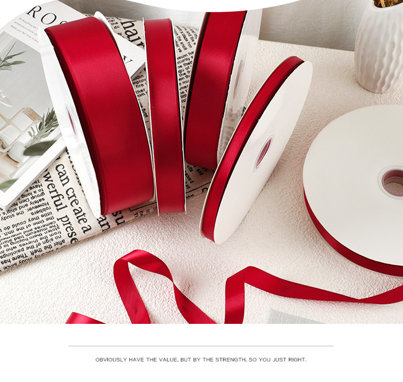现货红色丝带酒水礼品花束包装彩带礼盒印刷缎带发饰提花织带批发详情9