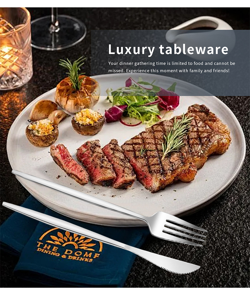 Cross-border Amazon stainless Steel 24-piece tableware set, Portuguese knife, fork and spoon Western tableware gift box set pic 7