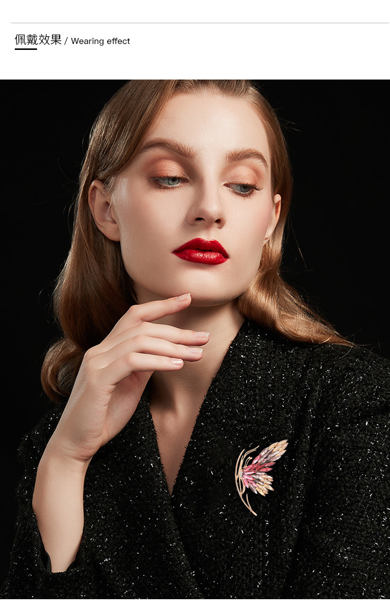 新款秋冬季高档法式渐变蝴蝶奥地利水晶优雅气质蝴蝶胸针胸花配饰详情12