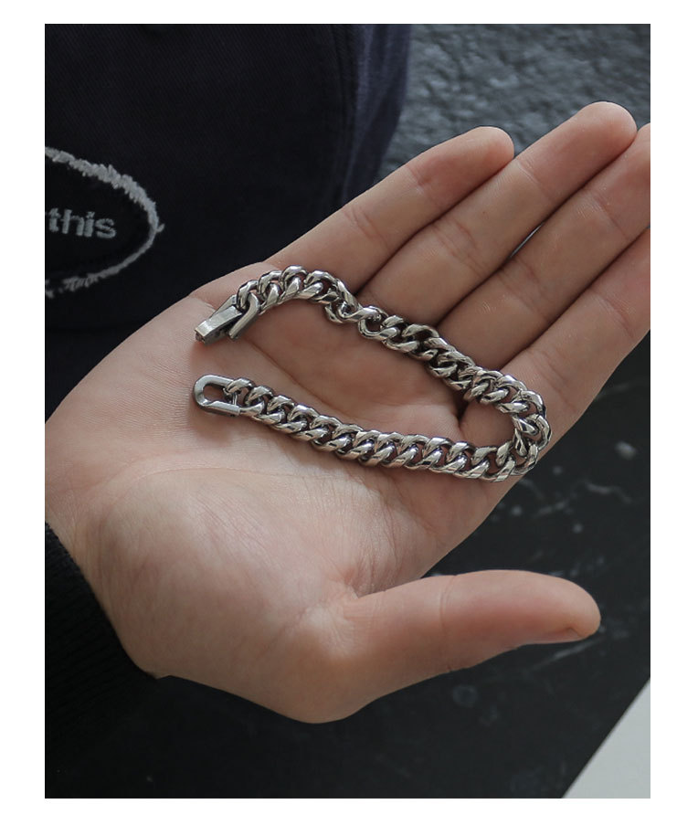 Titanium steel bracelet for men, Cuban light luxury jewelry, Instagram niche design for women, couple style, student trendy brand bracelet pic 6