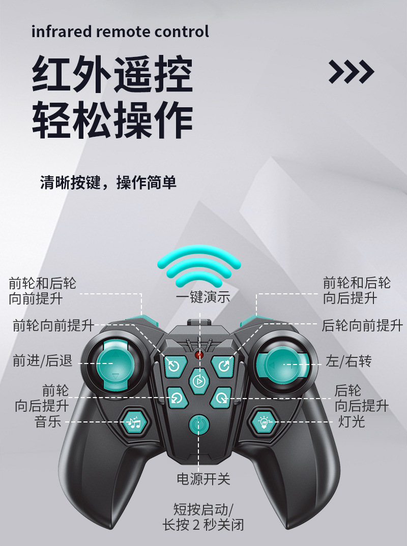 儿童遥控车智能机器狗手势感应变形八轮特技电动机械狗玩具批发详情8