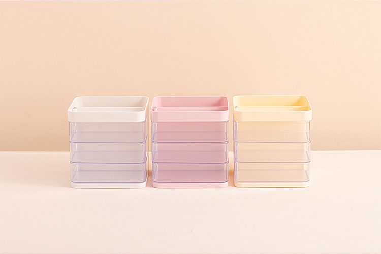 跨境首饰旋转收纳盒发饰桌面大容量饰品整理多层防尘化妆刷收纳筒详情13