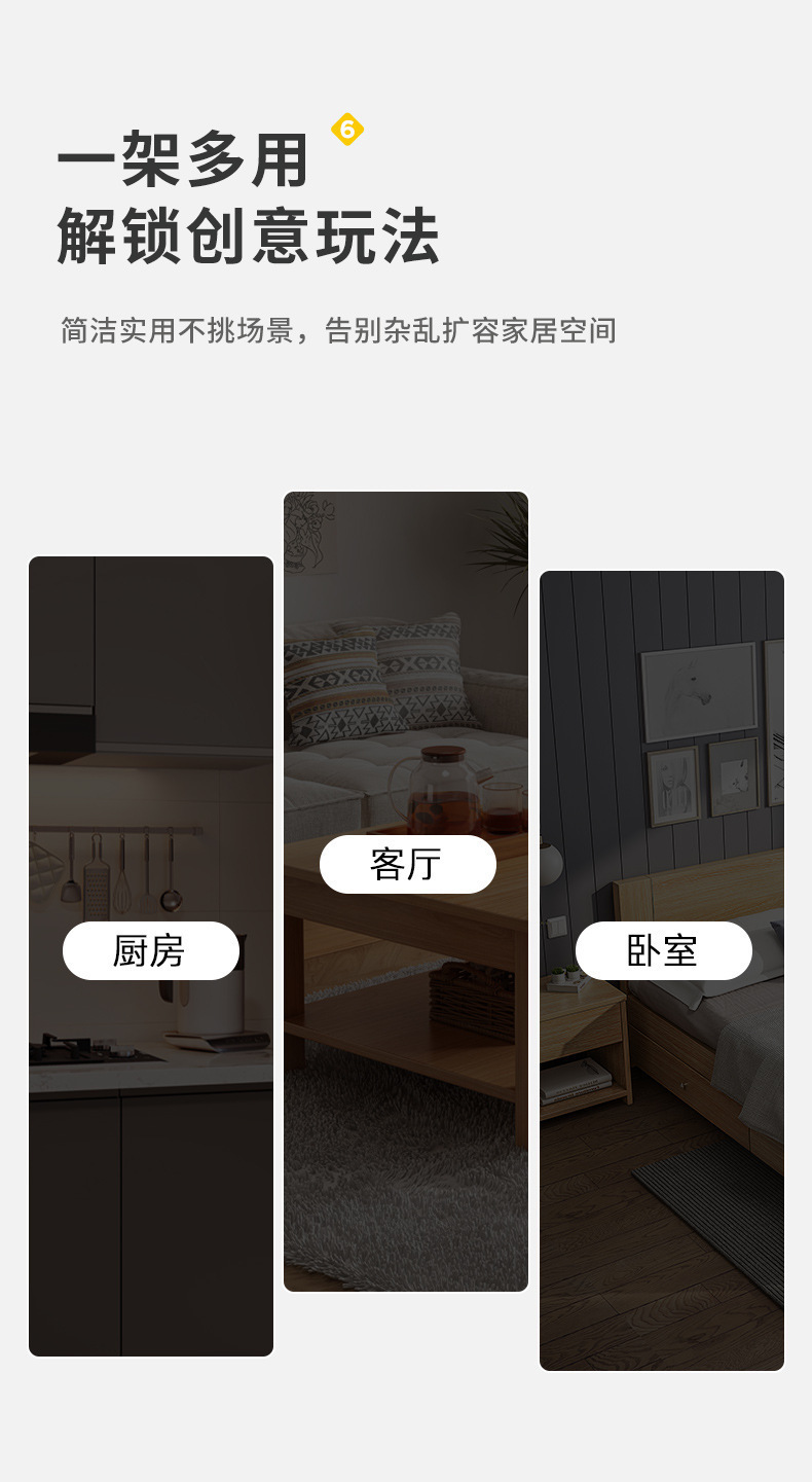 Portable bookshelf, storage rack, floor-standing multi-layer living room simple display cabinet, storage rack, bedroom shelf, storage cabinet pic 11