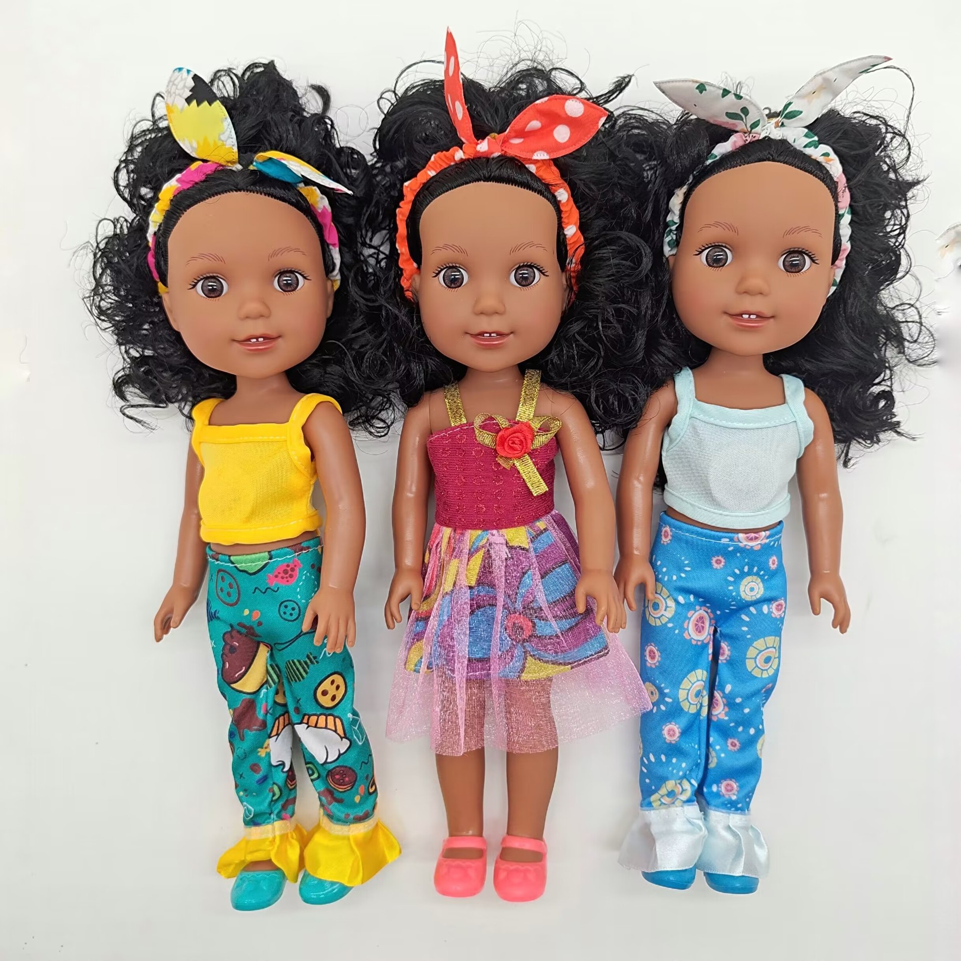 18-33CM Black doll, full-body vinyl rebirth doll, soft vinyl simulation baby, African doll, music doll pic 27