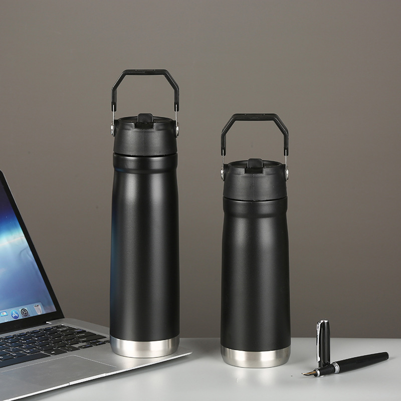 Cross-border heat collection 304 stainless steel insulated cup, straw water cup, portable outdoor sports water bottle, can be printed with LOGO pic 3