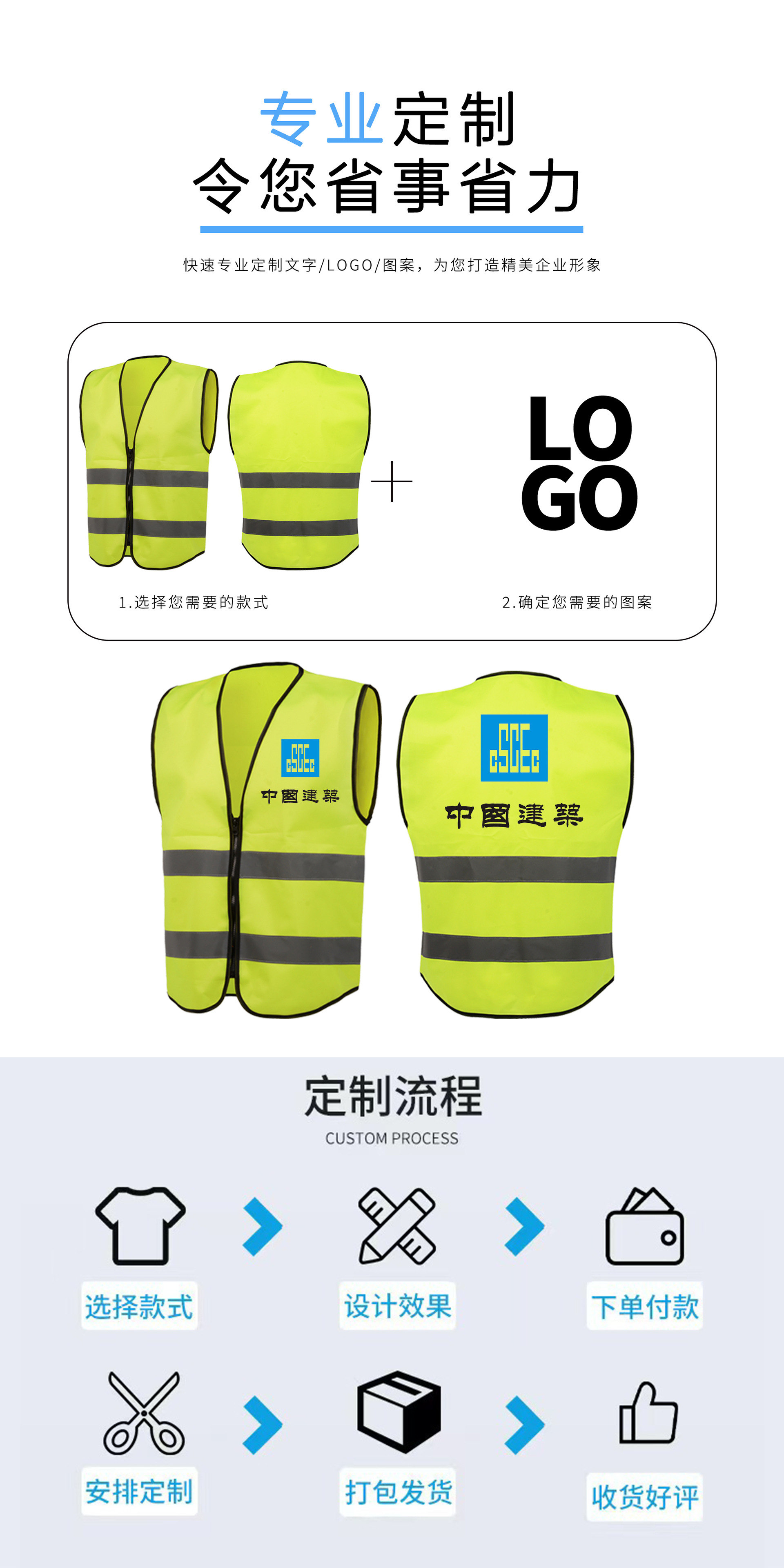 Reflective vests, reflective vests, construction site sanitation, garden security, duty traffic safety suits, wholesale in stock, printed pic 3