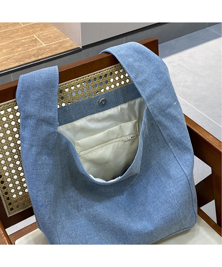 韩系小众ins牛仔帆布包休闲简约布袋大容量学生单肩托特包波点包详情19