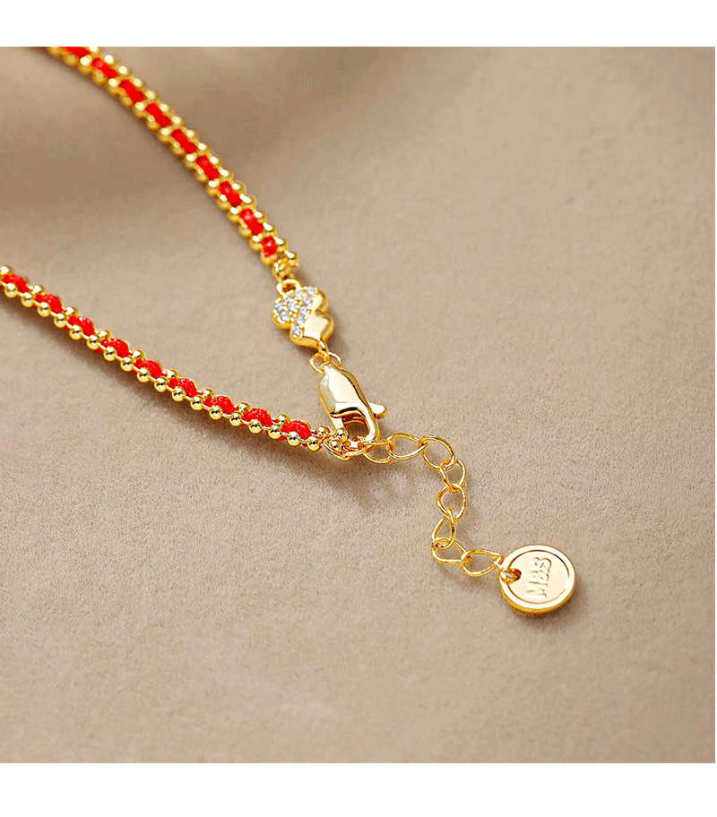 Hyacinth时尚轻奢本命年钱币马红绳手链气质高级感编织手绳小众马年手饰品详情6