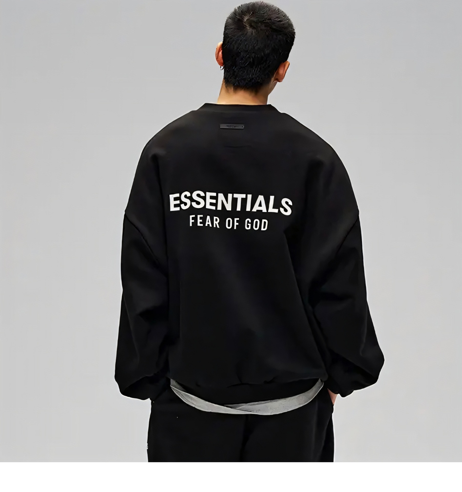 ESSENTIALS新款秋冬季潮牌加绒字母印花圆领卫衣男女百搭上衣详情7