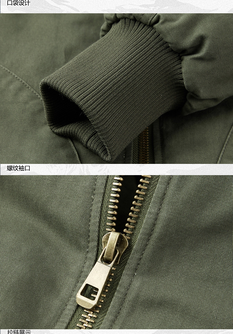 2024春秋新款飞行夹克棉衣男款V领青年上衣工装外套男春秋款棉服详情15