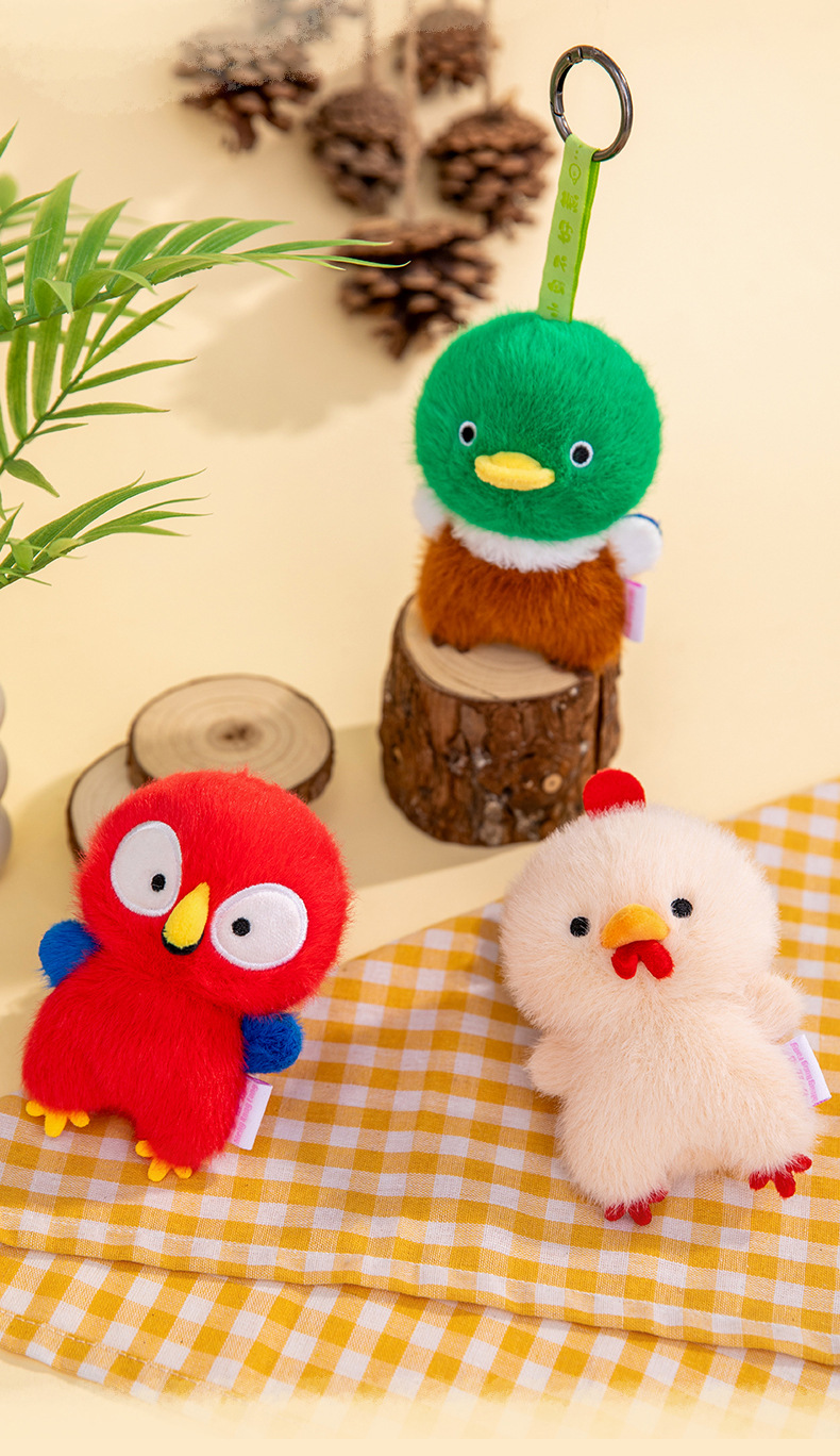可爱小鸟挂件猫头鹰金刚鹦鹉毛绒玩具玩偶公仔动物系列包包挂件详情13