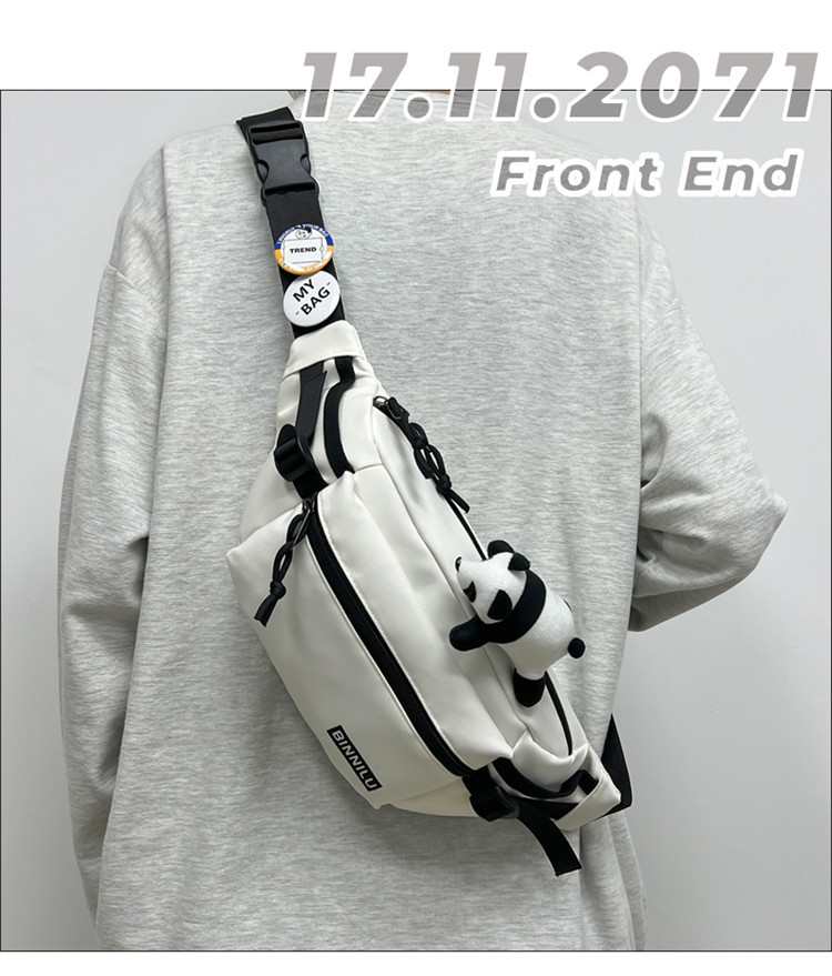 新款简约胸包男休闲潮流运动学生单肩包百搭斜挎包女手机男生腰包详情1