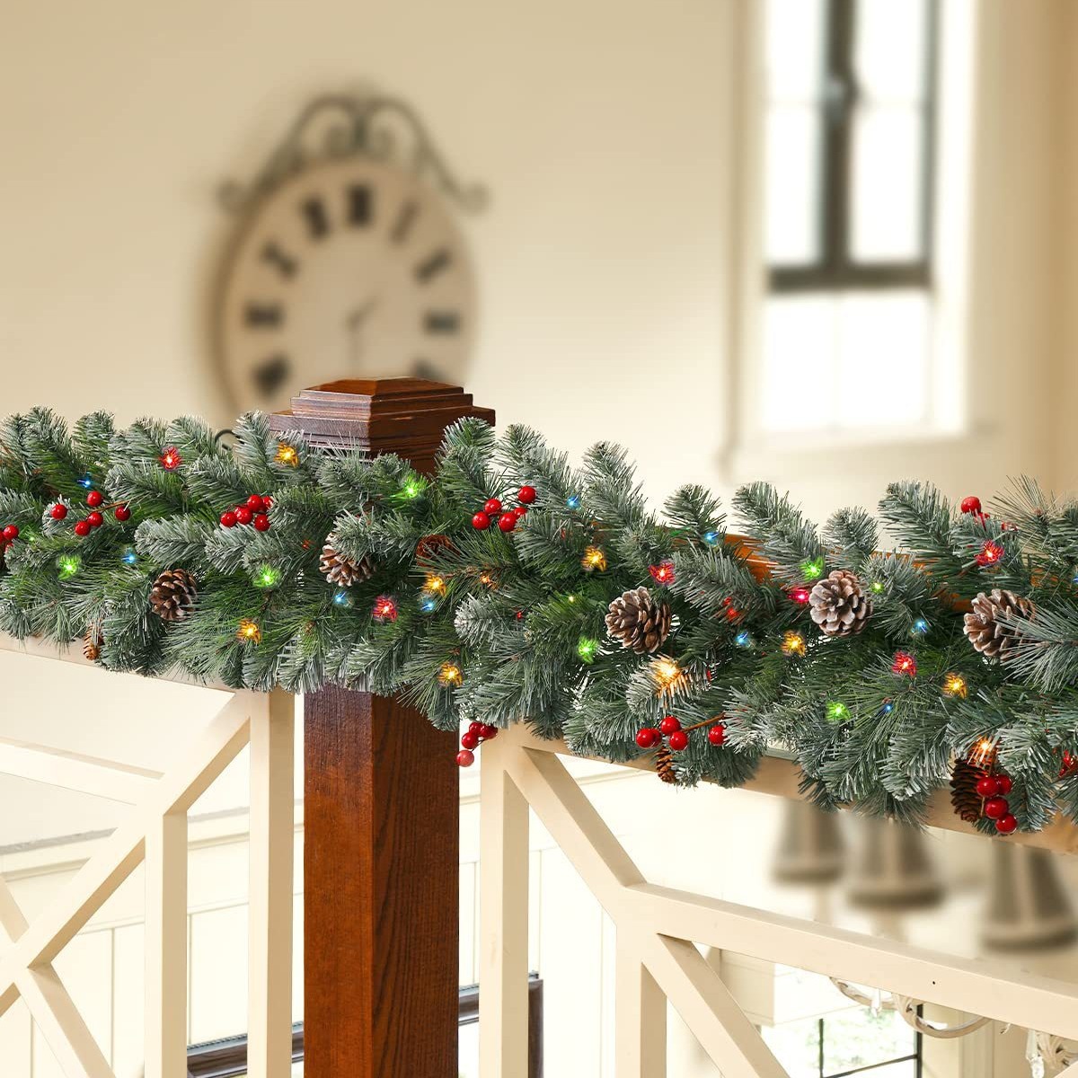 2.7米圣诞藤条加密带松果圣诞节装饰品扶手栏杆圣诞装饰藤条现货详情4