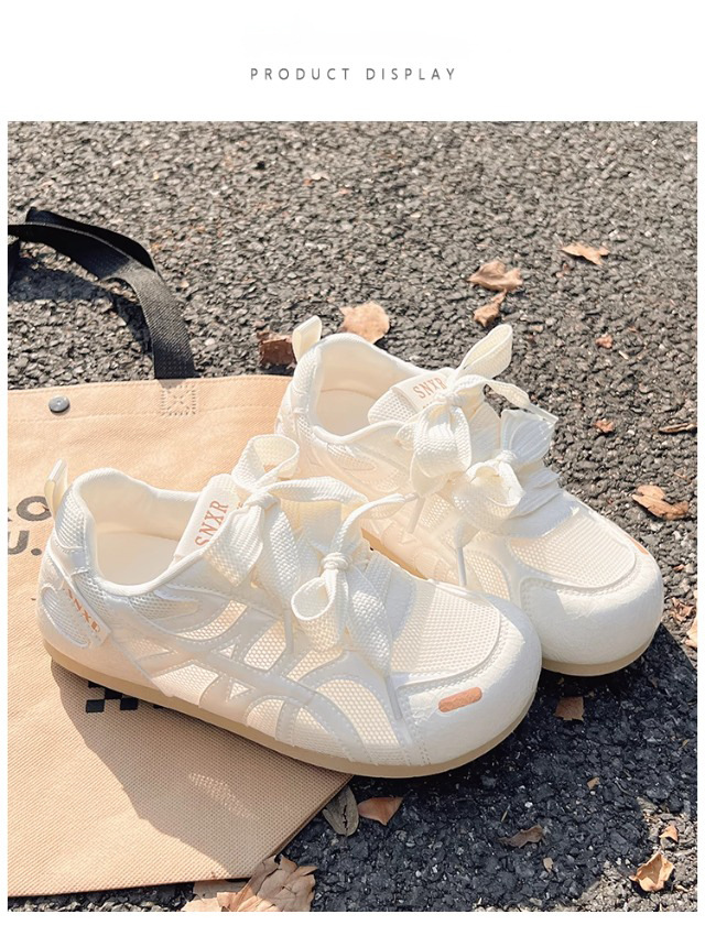 夏季百搭透气网面小白鞋子女2025新款德训鞋薄底内增高休闲板鞋子详情7