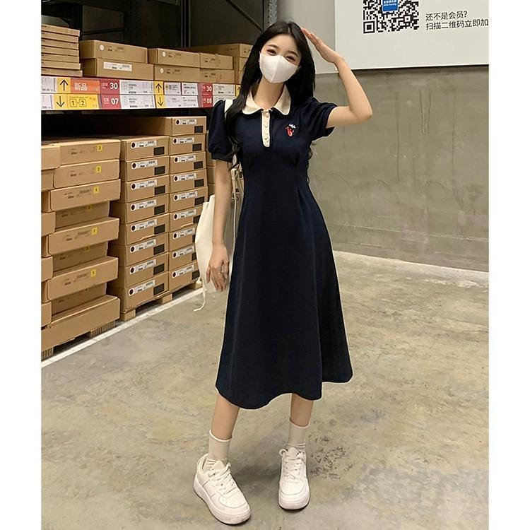 法式超火气质学院风连衣裙子女大码显瘦新款漂亮小个子长裙夏详情7