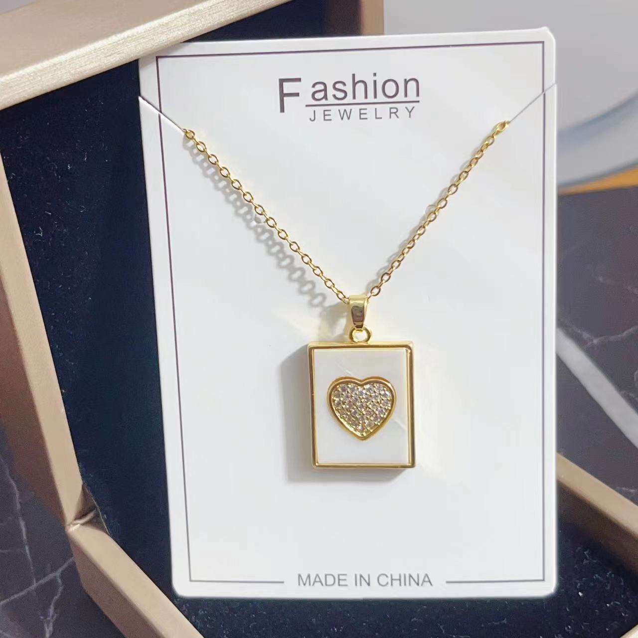European and American cross-border picture frames, shell figures, flowers. Wholesale of luxurious and elegant full-diamond necklace pendant accessories pic 4