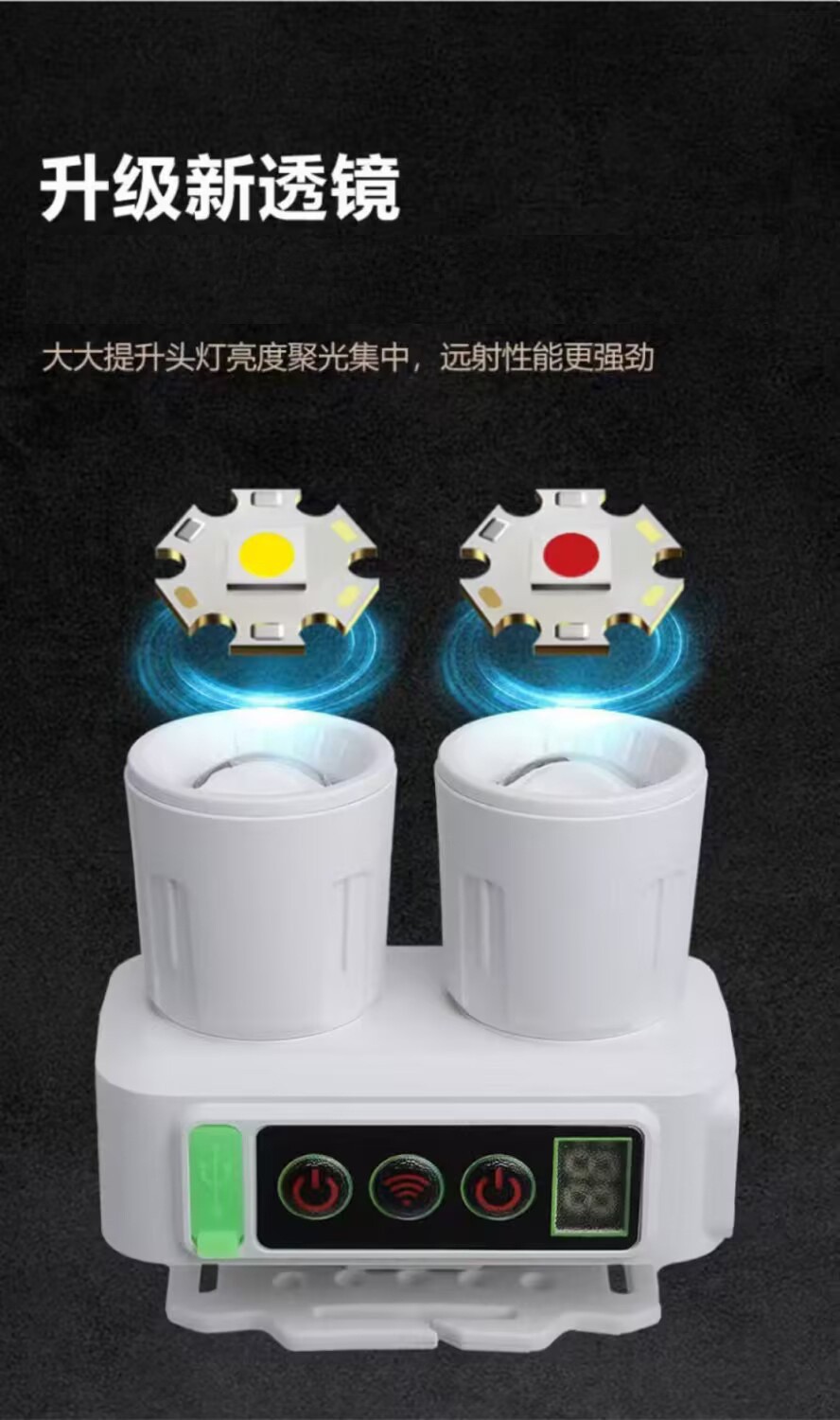 Smart hook-type high-intensity zoom flashlight, a multi-functional portable outdoor emergency lighting flashlight pic 11