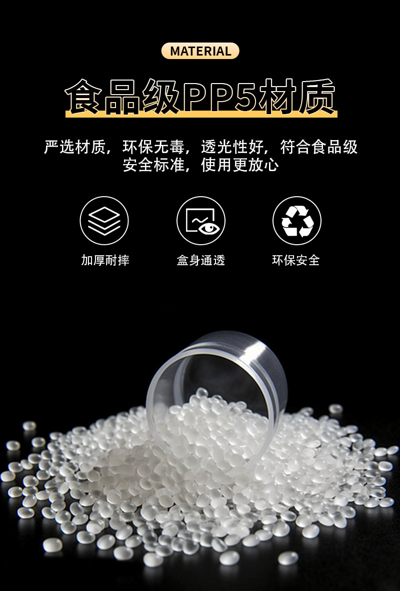 保鲜盒长方形加厚塑料冰箱收纳可微波冷冻食品密封盒留样盒商用详情8