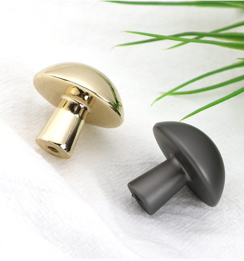 鸽子蛋椭圆抽屉单孔拉手北欧金色亮光黑色橱柜衣柜家具圆形小拉手详情41