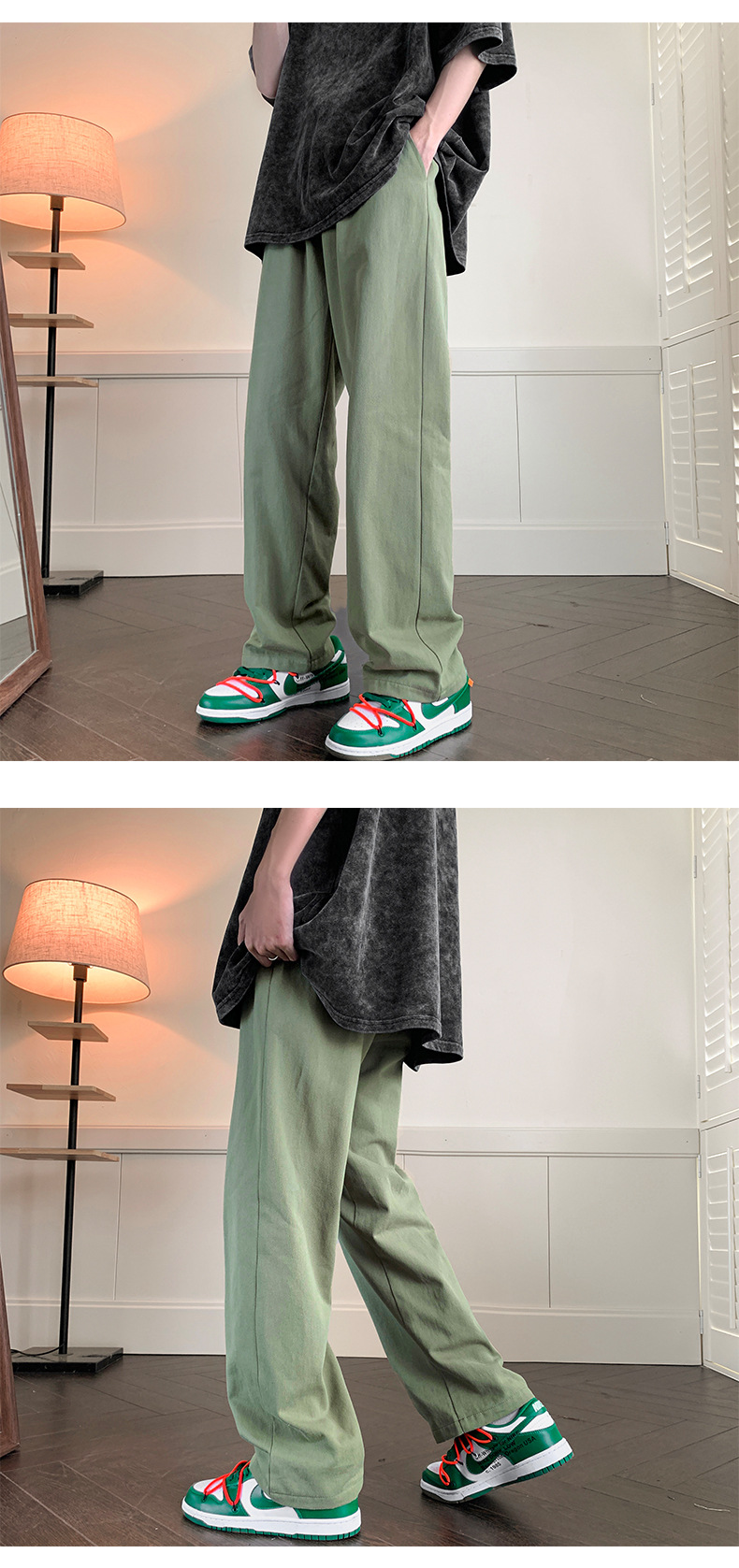 2025新款男士裤子秋冬裤子百搭设计感小众阔腿长裤日系直筒休闲裤详情13