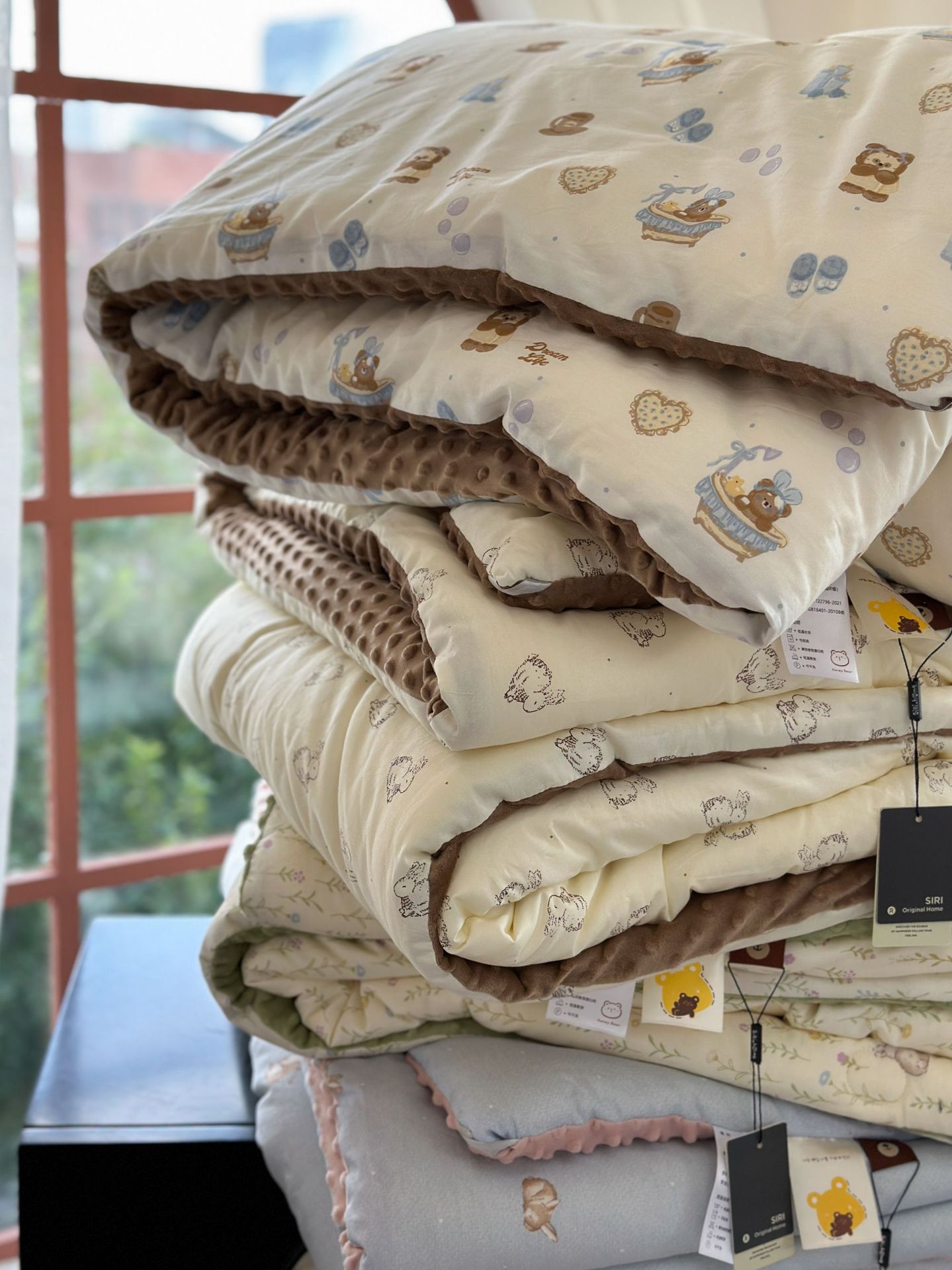 13372 All-cotton cartoon small floral print spring and autumn quilt soothing, bean quilt warm and fleece winter quilt core pic 5