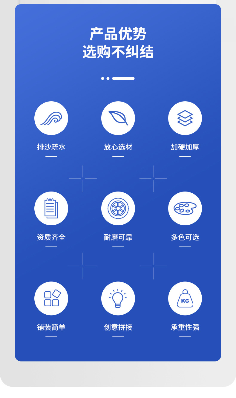 1.8公分聚丙烯pp洗车拼格栅塑料拼接地板网格垫排水漏水地垫防滑详情2