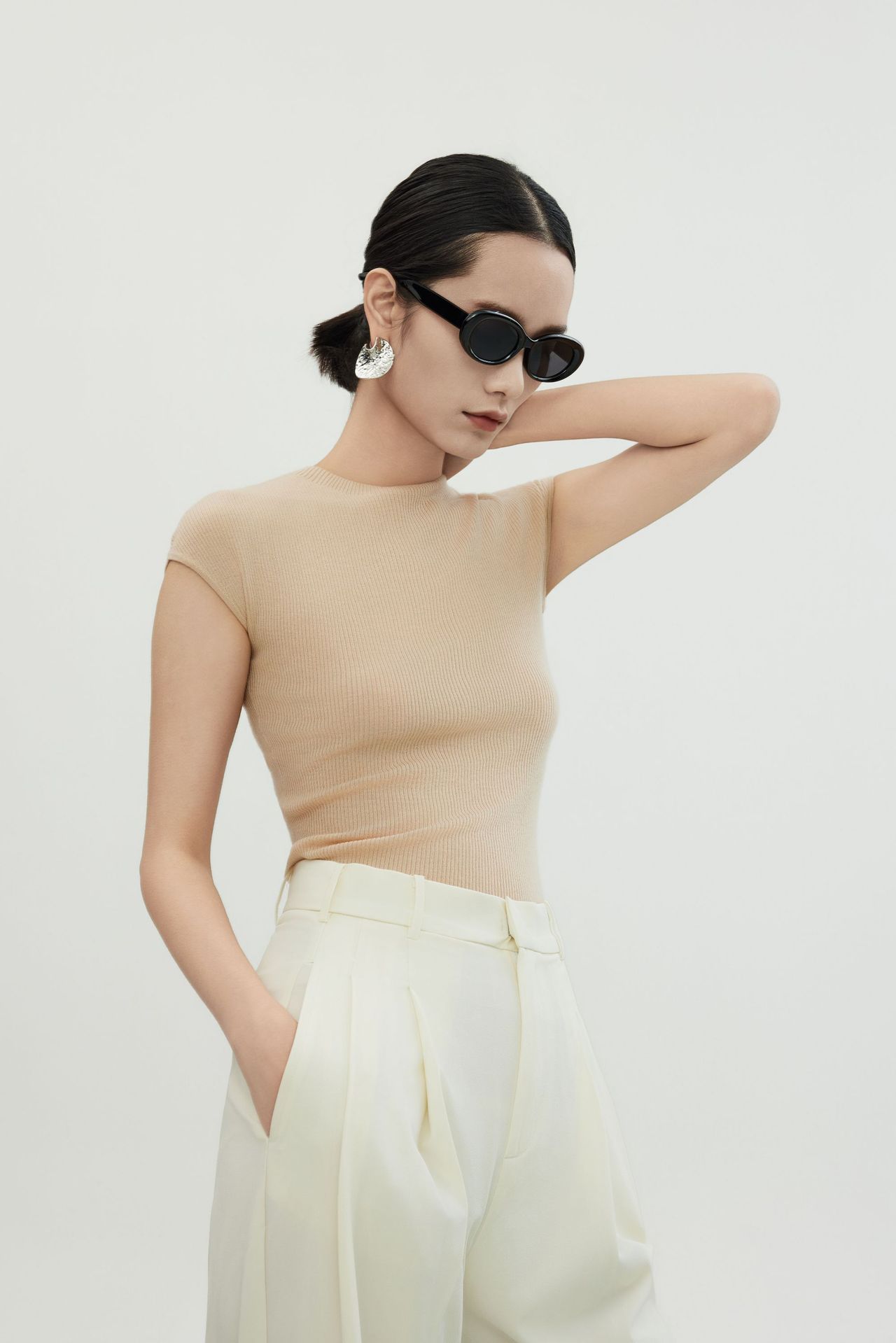 白露版型巨好无缝短袖针织衫半袖打底上衣圆领T恤女羊毛衫修身详情26