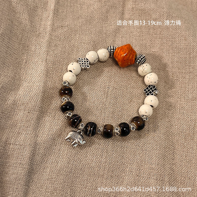 手作款 新中式民族风陶瓷手链女国风手饰串珠手串2023年夏季新款详情5