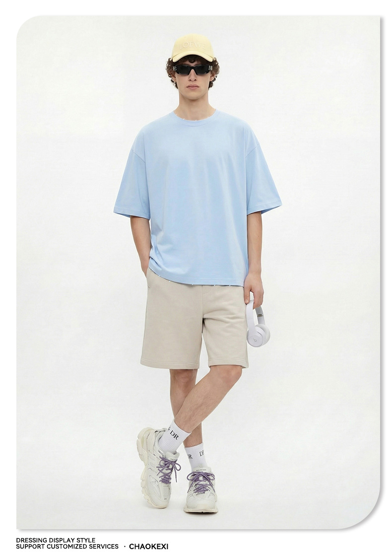 CKX2026 Summer Wholesale trendy brand loose and trendy Solona cool fabric solid color short-sleeved T-shirt for boys pic 15